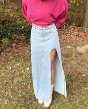 Load image into Gallery viewer, Denim split skirt
